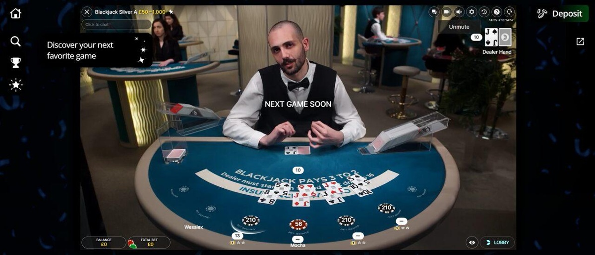 Live blackjack dealer casino